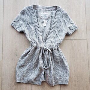 Aeropostale NWT Grey Knit Short Sleever Cardigan Sweater Sz Small